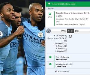 La goleada del City terminó dándole una buena cantidad de dinero a Hampson que solamente invirtió 24.16 euros. Foto: EL HERALDO