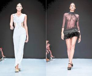Espectaculares cortes figuraron en la colección Feminine, resaltando la belleza de las esbeltas modelos que desfilaron por la pasarela.