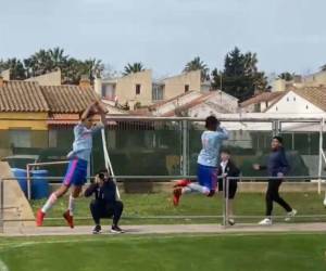 El hijo mayor de Cristiano Ronaldo no dudó en celebrar como lo hace su padre cada vez que marca con el Manchester United y la selección de Portugal.