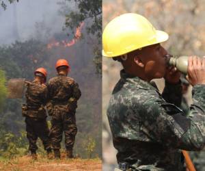 Con una heroica labor, militares y bomberos trabajan sin cesar buscando apagar el incendio que desde la noche del lunes 18 de marzo mantiene bajo llamas La Tigra