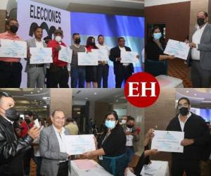 El Consejo Nacional Electoral (CNE) hizo entrega la tarde de este jueves las credenciales que acreditan a 128 hondureños como diputados propietarios y 128 diputados suplentes electos al Congreso Nacional de la República de Honduras.Entre júbilo y uno que otro abrazo, los nuevos congresistas ya están llamados a regir el Poder Legislativo para el periodo 2022-2026. Aquí algunas de las imágenes que captó el lente de EL HERALDO. FOTOS: Efraín Salgado/EL HERALDO