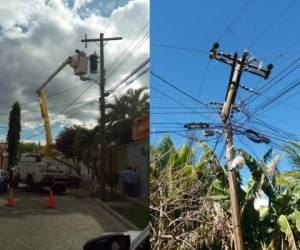 Los empleados de la Empresa Energía Honduras realizará trabajos de mantenimiento en la zona.