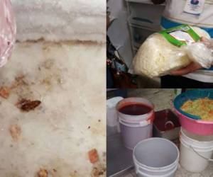 En las inspecciones pasadas y recientes se encontró comida vencida y actividades antihigiénicas en los locales de comida, informaron las autoridades del Ministerio Público. Foto: MP.