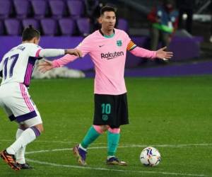 El tanto final de Messi, en el 67, rubricó una buena noche para el Barça en el José Zorrilla, ante un equipo de la zona baja de la clasificación (18º). Foto AFP
