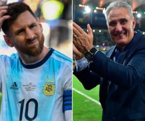 Leo le tiró duro a Conmebol con sus críticas. Tite reaccionó tras salir campeón con Brasil en Copa América. (Fotos: AP / AFP)