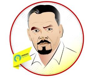 Milton Benítez, popularmente conocido como 'El perro amarillo', corre por una candidatura independiente a presidente para las elecciones generales. Ilustración: Jorge Izaguirre / EL HERALDO.