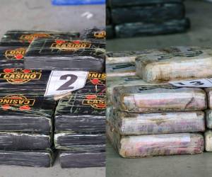 Con empaque rotulados con nombres de NASA, CASINO y R, las autoridades de Honduras trasladaron a Tegucigalpa los 899 kilos de cocaína incautados la víspera en el Caribe a una embarcación pesquera, informó el portavoz de la Agencia Técnica de Investigación Criminal (ATIC), Jorge Galindo.