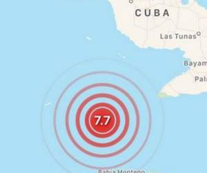 El temblor tuvo su epicentro 125 kilómetros (77 millas) al norte-noroeste de Lucea, Jamaica, a las 2:10 p.m. Foto: Sky Alert.