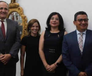 La comisión de expertos internacionales fue presentada este lunes en Ecuador. El hondureño Carlos Alberto Hernández Martínez es es el primero de derecha a izquierda.