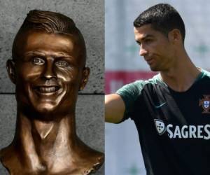 Cristiano Ronaldo fue objeto de críticas por este busto que le hicieron en Portugal. (AFP)