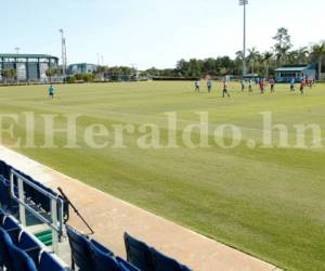 Así luce la cancha de la Florida Gulf University, donde se prepara la Selección Nacional de Honduras (Foto: Neptalí Romero / Grupo Opsa)