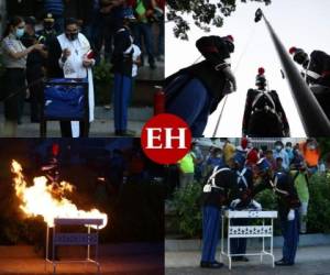 Con el izamiento de la Bandera Nacional, las autoridades hondureñas dieron inicio a las fiestas Patrias en conmemoración de los 199 años de independencia. Foto: Emilio Flores/EL HERALDO.