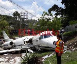 El accidente se regsitró el martes. En el avión viajaban cuatro pasajeros y dos pilotos. Foto: EL HERALDO