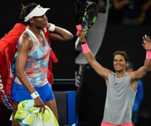 Rafael Nadal se lució en el Abierto de Australia, en el que se despidió Venus Williams, por lo que ninguna de las famosas hermanas estará en segunda ronda por primera vez en dos décadas. Foto: AFP