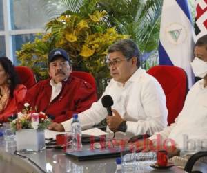 Daniel Ortega y Juan Orlando Hernández firmaron el tratado de integración el pasado miércoles. Foto: El Heraldo