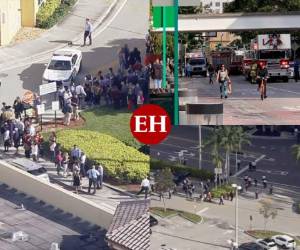 Las personas comenzaron a salir en fila de los edificios. Fotos: Capturas de videos.