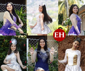 Seis guapas jovencitas no quisieron dejar pasar el aniversario de la Patria sin festejar con su tradicional rutina de palillonas.