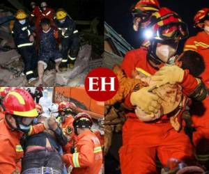 El derrumbe de un hotel en China convertido en centro de cuarentena contra el coronavirus, dejó al menos diez muertos, según un nuevo balance difundido el domingo por el ministerio de Gestión de Emergencias. Foto: AFP