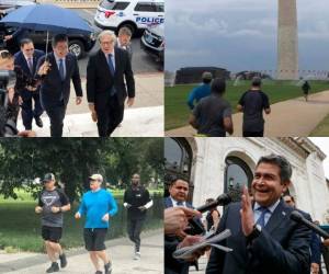 El presidente Juan Orlando Hernández viajó el lunes 12 de agosto junto a miembros de su gabinete de gobierno a Washington, Estados Unidos, para participar de una reunión de la Comisión Interamericana para el Control del Abuso de Drogas. Fotos: Agencia AP.