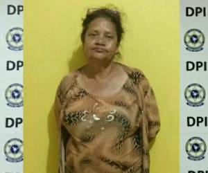 Olimpia Asucena Matute, de 54 años de edad, es la mujer capturada por la Dirección Policial de Investigaciones (DPI) en Juticalpa, Olancho.