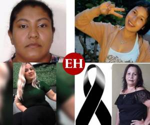 Algunas de las mujeres asesinadas este 2022 en Honduras.