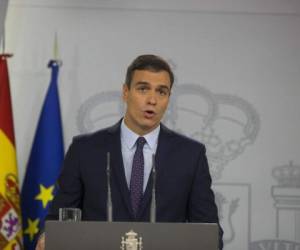 Durante una comparecencia pública, Sánchez brindó su declaración institucional tras la sentencia del 'procés' en La Moncloa, Madrid. Foto: AP.