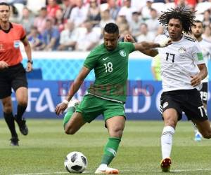 Salem Al Dawsari amplió la ventaja para los saudíes al 90+5. Foto AFP