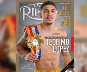 'Si bien solo tuvo una pelea en 2020, López lo hizo contar, por lo que el peso ligero de 23 años es el Co-Luchador del Año de The Ring Magazine', agrega la revista. Foto: The Ring Magazine.