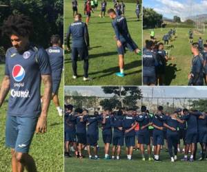 Motagua realizó su jornada de entrenamiento a puertas cerradas en su sede en Amarateca. Fotos: Sito oficial de Motagua en Facebook