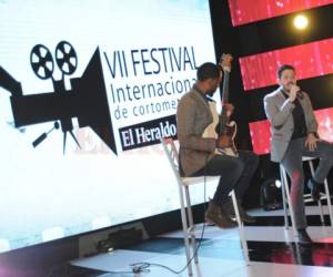 Chia Casanova junto a Ramsés Solano en el VII Festival de Cortometrajes de El Heraldo. Foto: Alejandro Amador / El Heraldo.