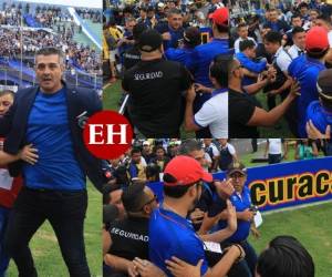 El partido entre Olimpia y Motagua inició en medio de mucha tensión en el Estadio Nacional de Tegucigalpa. Fotos: Ronal Aceituno / David Romero / El Heraldo