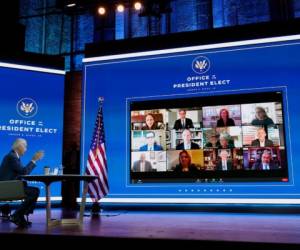 Biden, que no tiene acceso a las sesiones informativas de inteligencia que suelen recibir los presidentes electos, tuvo una reunión virtual el martes con una serie de expertos. AP.