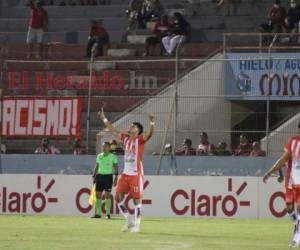 Ángel Tejeda marcó el gol de la victoria para el Rojo de La Ceiba ante su antiguo equipo. Foto: Edgar Witty | Grupo OPSA