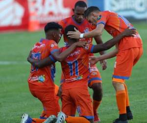 Celebracón de César Guillen en un gol que anotó del pasado torneo Clausura. Foto: EL HERALDO
