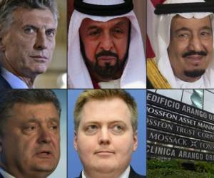 Fotografía de los seis líderes mundiales involucrados en lavado de dineros según publicación de los 'Papeles de Panamá', foto AFP.