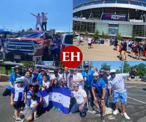 Faltan muy pocos minutos para el partido entre Honduras y Estados Unidos por el Final Four de la Liga de Naciones de la Concacaf y la afición hondureña ya palpita en las afueras del Empower Field el duelo en el que la bicolor busca acceder a la final del torneo. Fotos: Jenny Fernández | Grupo OPSA