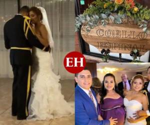 La presentadora hondureña Saraí Espinal y José Coello, portavoz de Fusina, unieron sus vidas en matrimonio y algunos de sus invitados compartieron imágenes del romántico momento. Fotos: Instagram.
