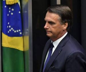 Jair Bolsonaro, minutos antes de jurar la presidencia. Foto AFP