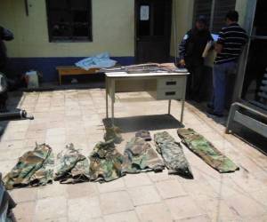 Pertrechos militares decomisados en 2013 en Comayagua, zona central de Honduras.