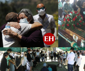 Con el tema 'Adiós amor', de Christian Nodal, sonando de fondo fue sepultado el abogado hondureño Melvin Bonilla, rodeado de su familia y amistades más cercanas. Fotos: David Romero/ELHERALDO.