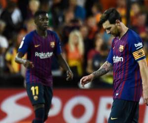 El Barcelona dominó cada vez más el duelo, pero Messi, Suárez y Coutinho no fueron capaces de encontrar rendijas en la defensa valencianista. Foto: AFP
