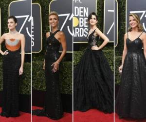 El color negro es el que prevalece entre las famosas que asisten a la esperada gala de los Golden Globes o Globos de Oro. (Fotos: AFP)