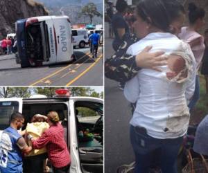 Un autobús de la Academia Nacional de Policía (Anapo) volcó este jueves sobre la carretera CA-5. Se transportaban 35 personas y se registran al menos 15 lesionados, aunque el número podría aumentar conforme se hagan revisiones.