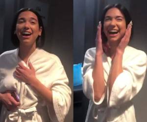 La artista británica Dua Lipa se mostró conmovida por el reconocimiento. Foto captura Twitter