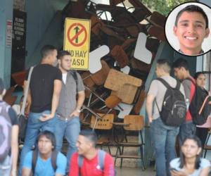 Fausto Cálix, vocero del Movimiento Estudiantil Universitario de la Universidad Nacional Autónoma de Honduras (UNAH).