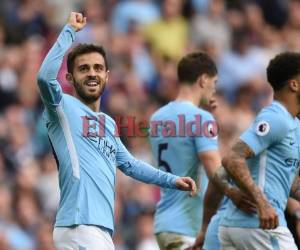 Bernardo Silva celebra el triunfo del Manchester City ante el Stoke City. (AFP)