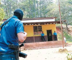 Esta escuela unidocente fue convertida en un centro de operaciones de la MS.