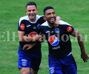 Reiniery Mayorquín al momento de anotar el gol de Motagua ante Real España (Foto: Ronal Aceituno / Grupo Opsa)