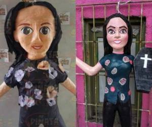 La fotografía de la izquierda es la piñata creada por Silvia Sánchez, a la derecha otra piñata creada por otra mexicana. Foto: Cortesía 'La piñata feliz'.