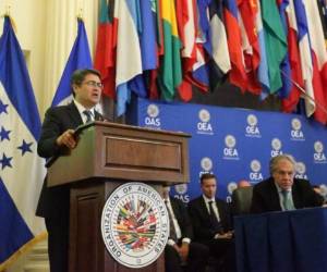 El mandatario habló frente a varios funcionarios de la OEA. Foto: Twitter